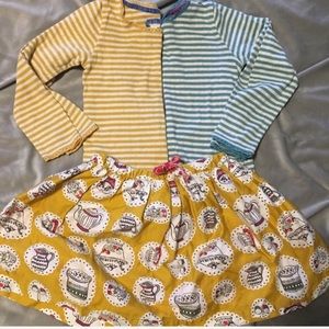Mini Boden outfit dress skirt  shirt 6 7